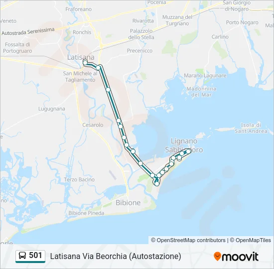 501 Bus Line Map