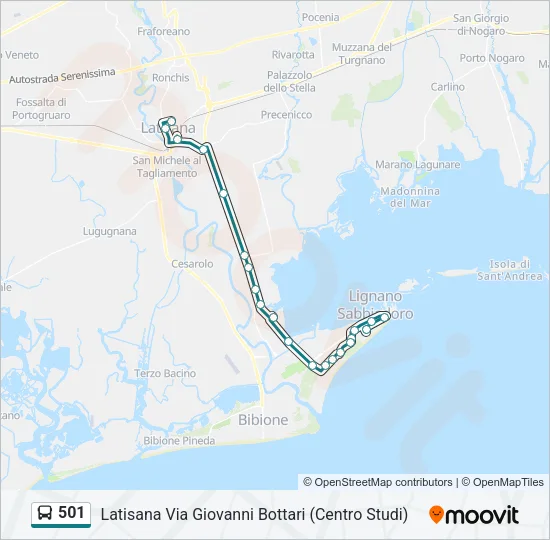 501 Bus Line Map
