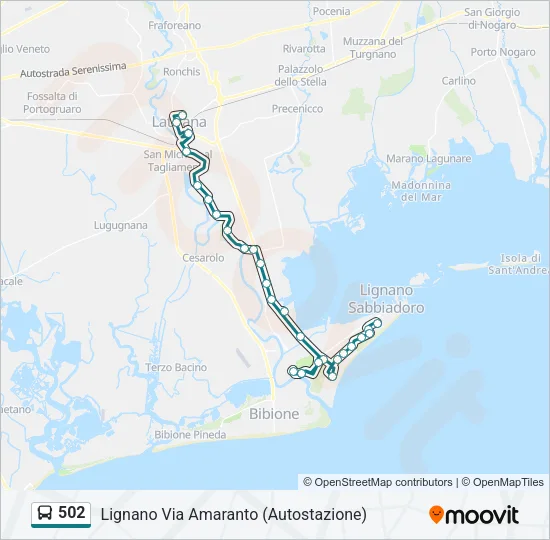 502 Bus Line Map