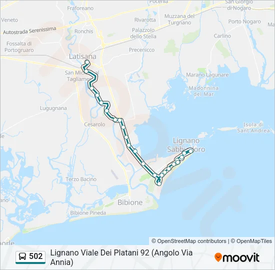 502 Bus Line Map