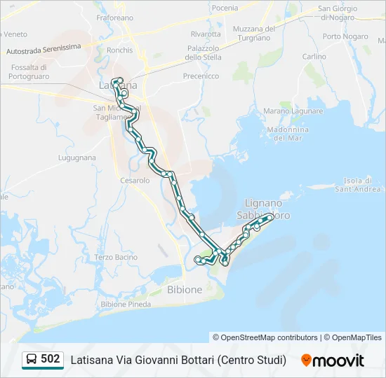 502 Bus Line Map