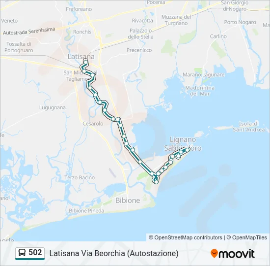 502 Bus Line Map