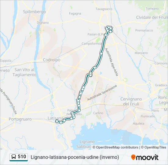 510 Bus Line Map