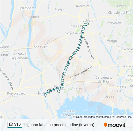 510 Bus Line Map