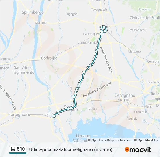 510 Bus Line Map
