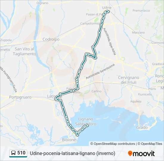 510 Bus Line Map