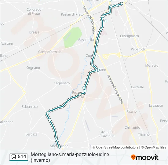 514 Bus Line Map