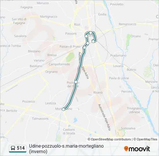 514 Bus Line Map