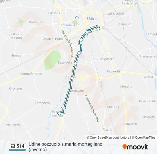 514 Bus Line Map