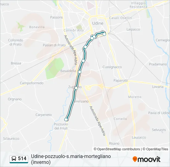 Percorso linea bus 514