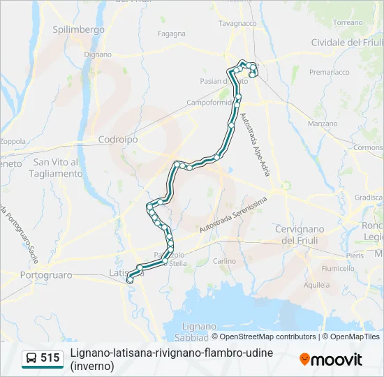 515 Bus Line Map