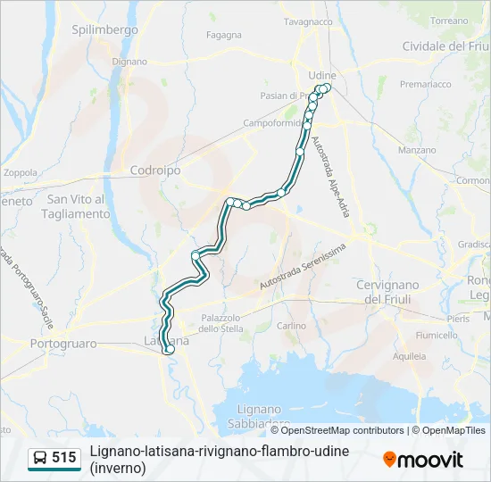 515 Bus Line Map
