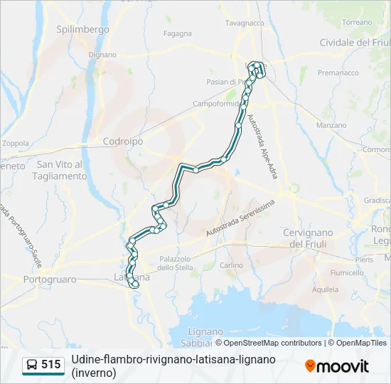 515 Bus Line Map