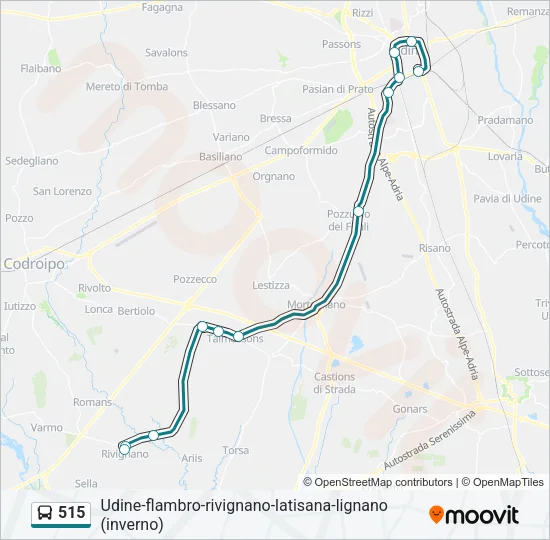 515 Bus Line Map