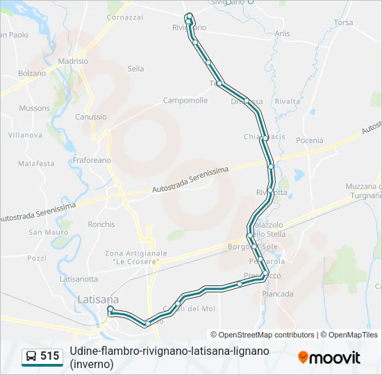 515 Bus Line Map