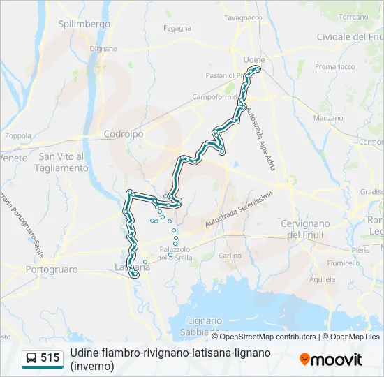 515 Bus Line Map