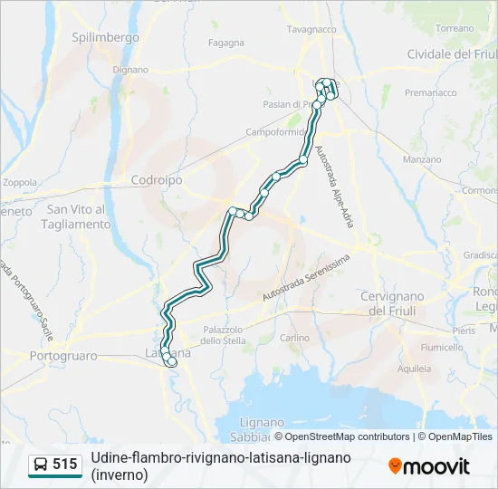 515 Bus Line Map