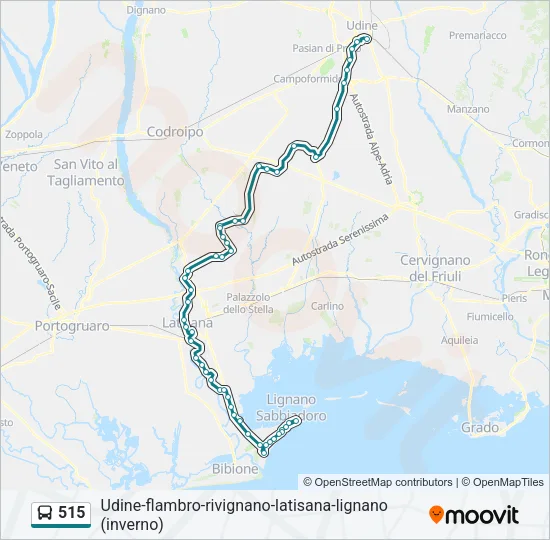 515 Bus Line Map