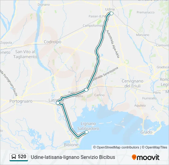 520 Bus Line Map