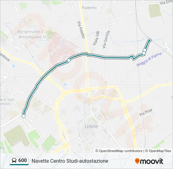 600 Bus Line Map