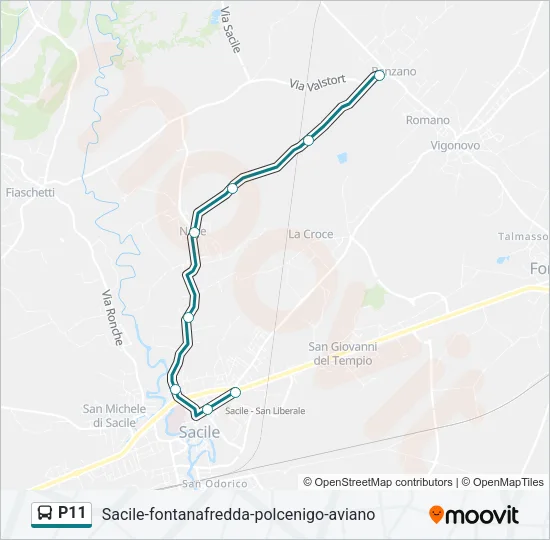 P11 Bus Line Map