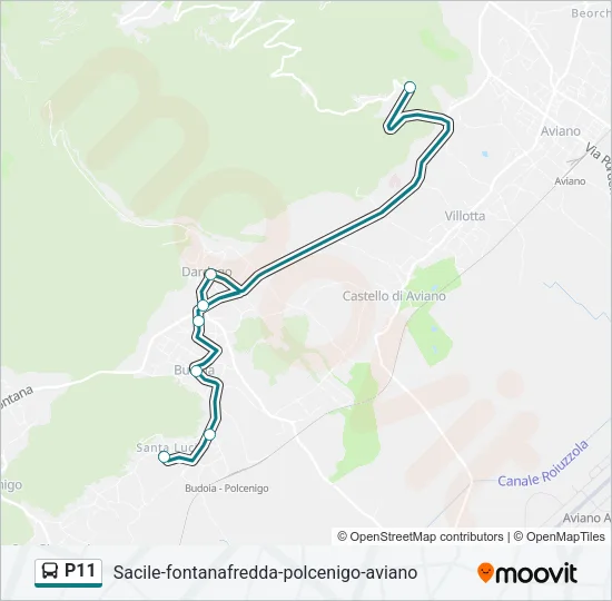 Percorso linea bus P11