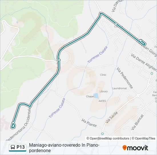 P13 Bus Line Map
