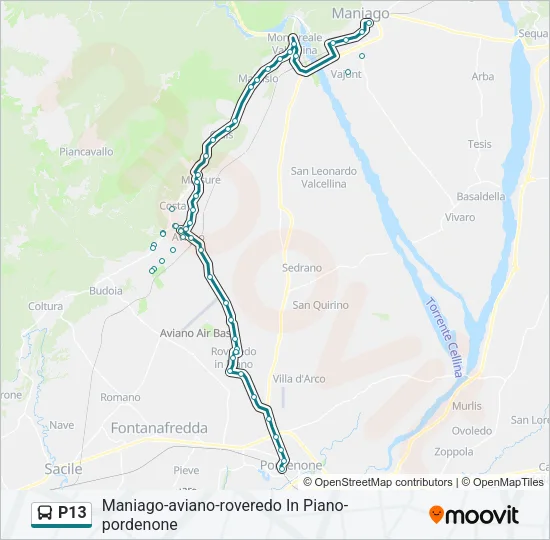 P13 Bus Line Map