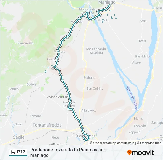 P13 Bus Line Map