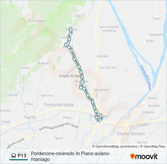 P13 Bus Line Map