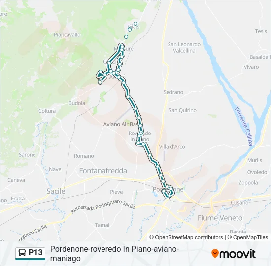 P13 Bus Line Map