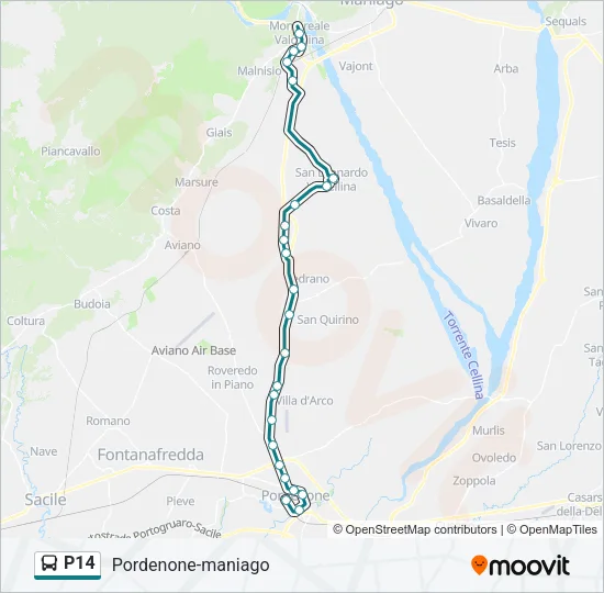 P14 Bus Line Map