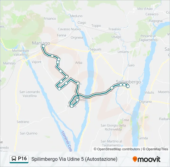P16 Bus Line Map