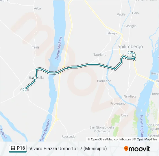 P16 Bus Line Map