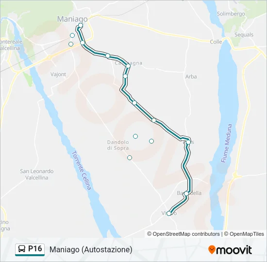 P16 Bus Line Map