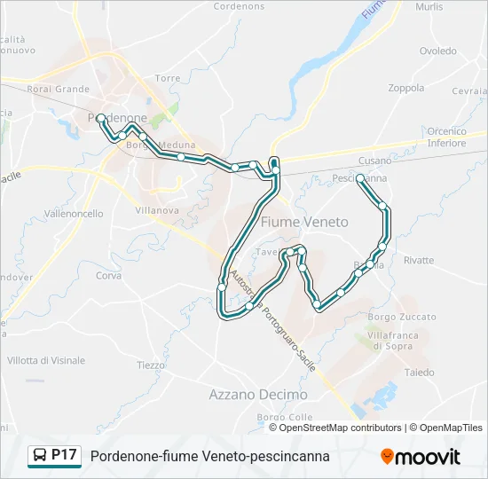 P17 Bus Line Map