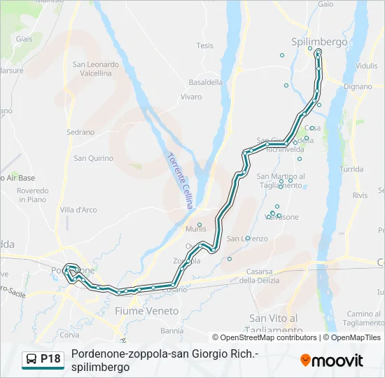 P18 Bus Line Map