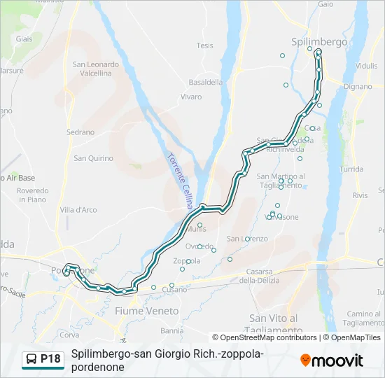 P18 Bus Line Map