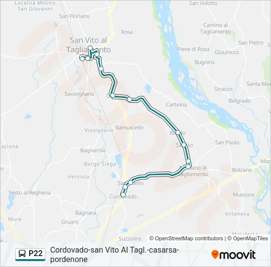 P22 Bus Line Map