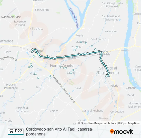 P22 Bus Line Map