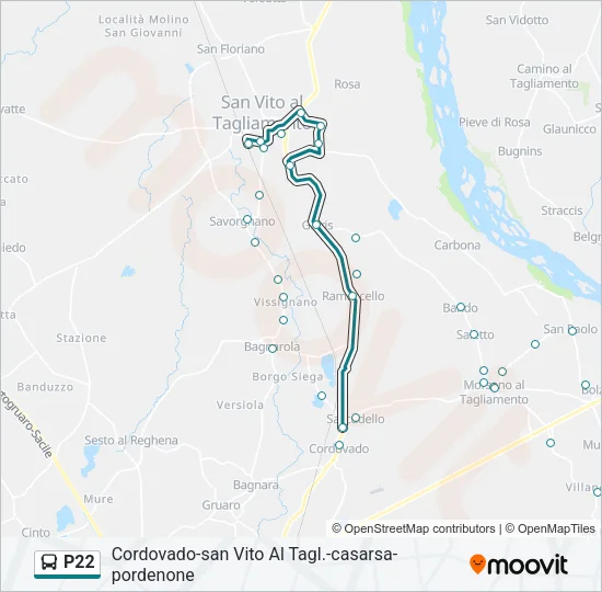 P22 Bus Line Map
