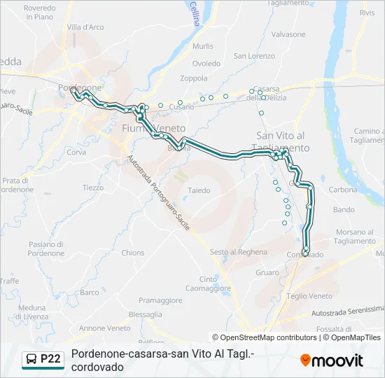 P22 Bus Line Map