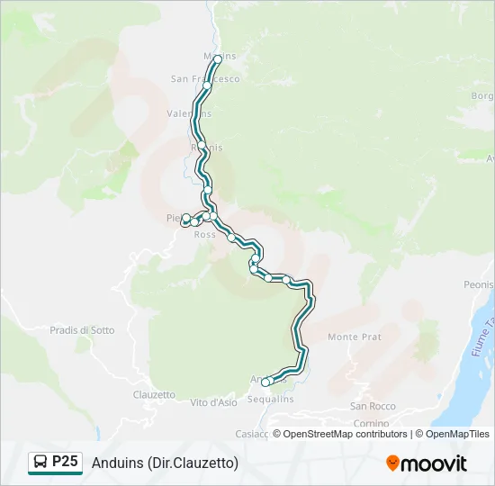 P25 Bus Line Map