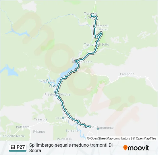 Percorso linea bus P27