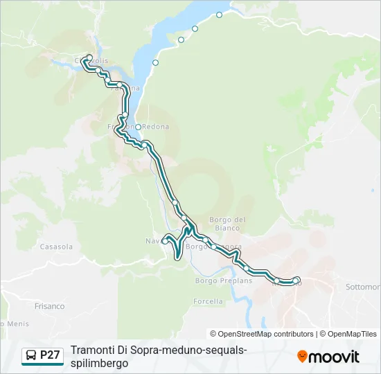 Percorso linea bus P27
