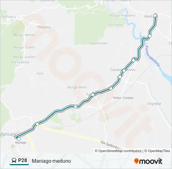 P28 Bus Line Map