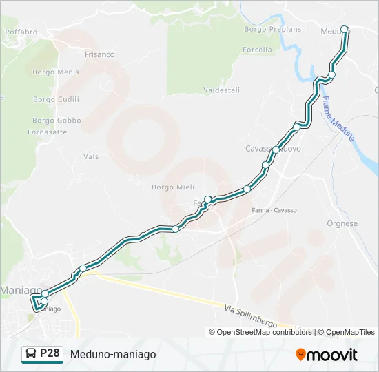 P28 Bus Line Map
