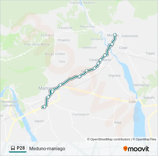 P28 Bus Line Map