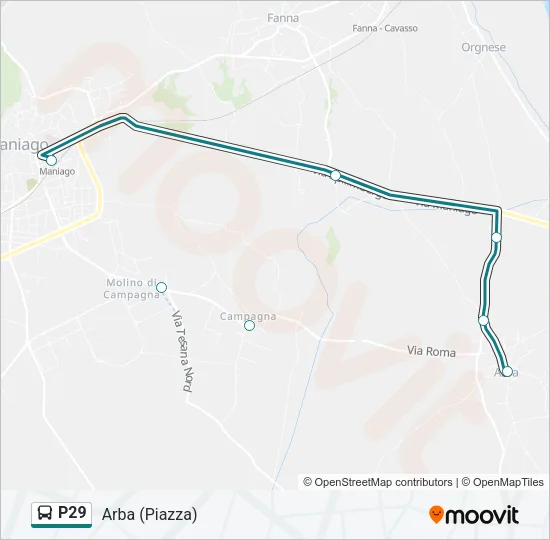 P29 Bus Line Map