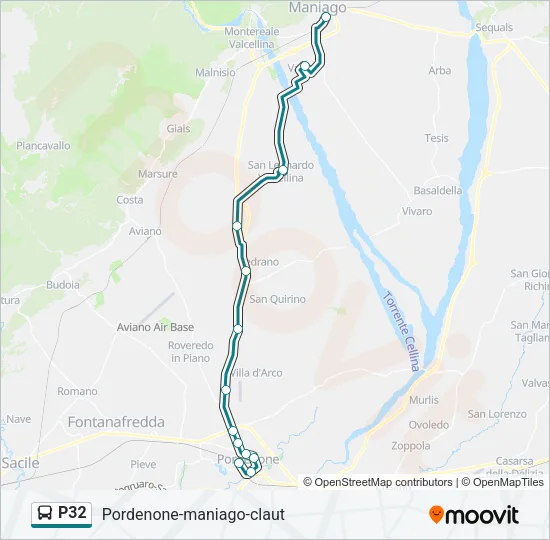 P32 Bus Line Map